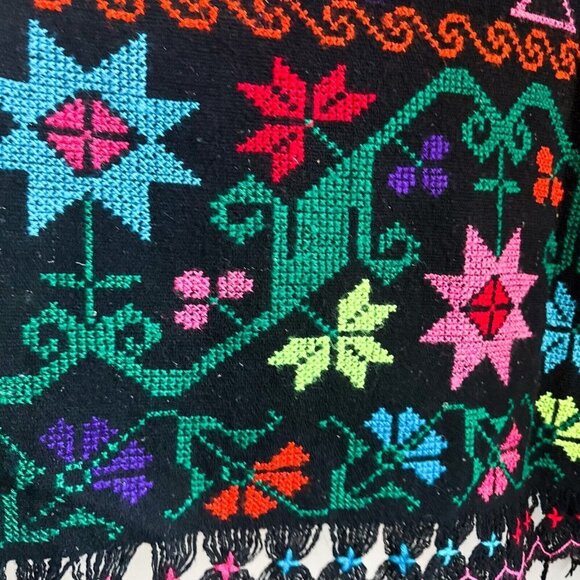Vintage Colourful Embroidered Poncho Cape - Picture 2 of 8